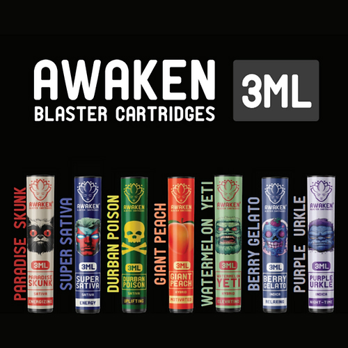 Awaken® Vape Blaster Cartridges 3ml - Purple Urkle (Indica)